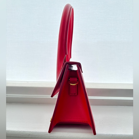 [NWT] Jacquemus Le Chiquito Moyen Leather Top Handle Bag Red - Picture 4 of 10